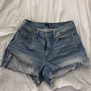 Fashion Nova Light Blue Distressed Jean Shorts